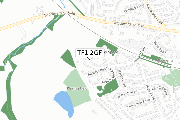 TF1 2GF map - large scale - OS Open Zoomstack (Ordnance Survey)