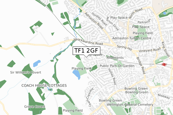 TF1 2GF map - small scale - OS Open Zoomstack (Ordnance Survey)