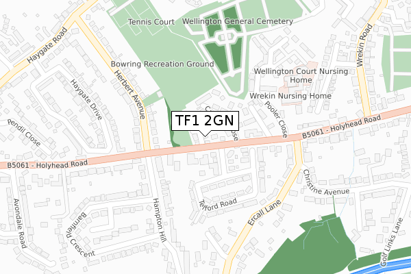 TF1 2GN map - large scale - OS Open Zoomstack (Ordnance Survey)