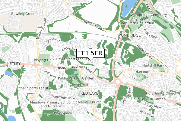 TF1 5FR map - small scale - OS Open Zoomstack (Ordnance Survey) TF1 5FR map - small scale - OS Open Zoomstack (Ordnance Survey)