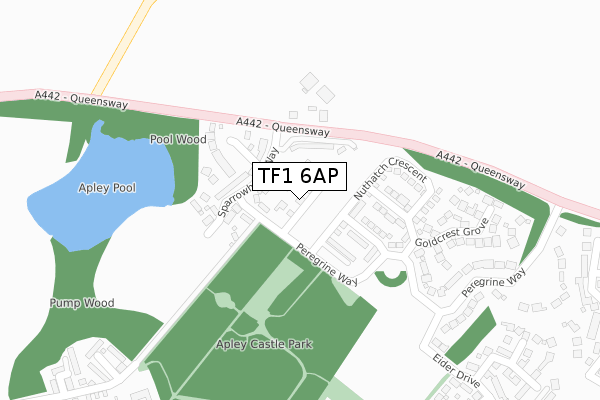 TF1 6AP map - large scale - OS Open Zoomstack (Ordnance Survey)