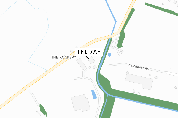 TF1 7AF map - large scale - OS Open Zoomstack (Ordnance Survey)
