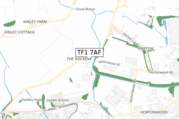 TF1 7AF map - small scale - OS Open Zoomstack (Ordnance Survey)