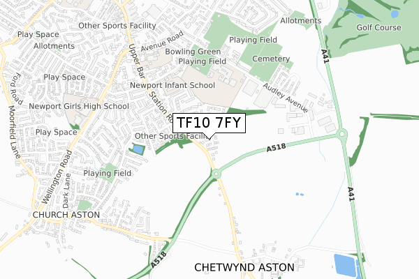 TF10 7FY map - small scale - OS Open Zoomstack (Ordnance Survey) TF10 7FY map - small scale - OS Open Zoomstack (Ordnance Survey)