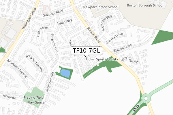 TF10 7GL map - large scale - OS Open Zoomstack (Ordnance Survey) TF10 7GL map - large scale - OS Open Zoomstack (Ordnance Survey)