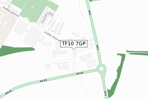 TF10 7GP map - large scale - OS Open Zoomstack (Ordnance Survey) TF10 7GP map - large scale - OS Open Zoomstack (Ordnance Survey)