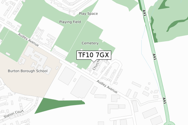 TF10 7GX map - large scale - OS Open Zoomstack (Ordnance Survey) TF10 7GX map - large scale - OS Open Zoomstack (Ordnance Survey)