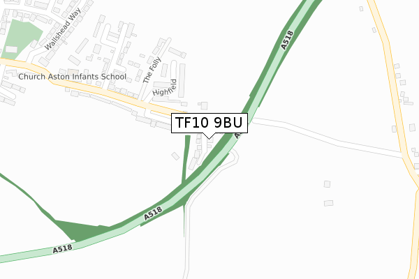 TF10 9BU map - large scale - OS Open Zoomstack (Ordnance Survey) TF10 9BU map - large scale - OS Open Zoomstack (Ordnance Survey)