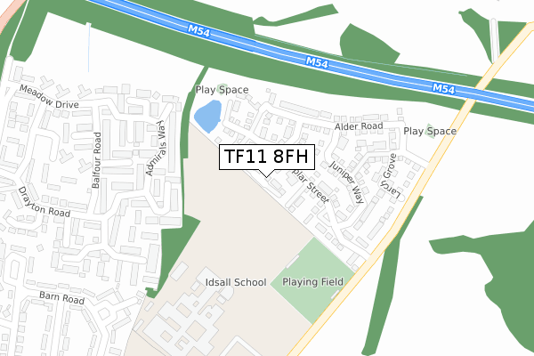 TF11 8FH map - large scale - OS Open Zoomstack (Ordnance Survey) TF11 8FH map - large scale - OS Open Zoomstack (Ordnance Survey)