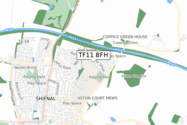 TF11 8FH map - small scale - OS Open Zoomstack (Ordnance Survey) TF11 8FH map - small scale - OS Open Zoomstack (Ordnance Survey)