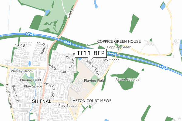 TF11 8FP map - small scale - OS Open Zoomstack (Ordnance Survey) TF11 8FP map - small scale - OS Open Zoomstack (Ordnance Survey)