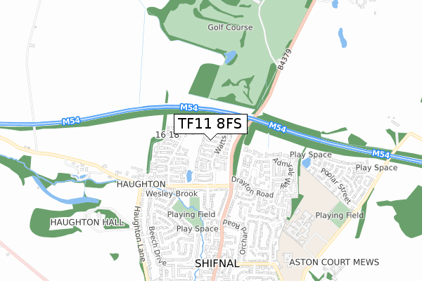 TF11 8FS map - small scale - OS Open Zoomstack (Ordnance Survey) TF11 8FS map - small scale - OS Open Zoomstack (Ordnance Survey)