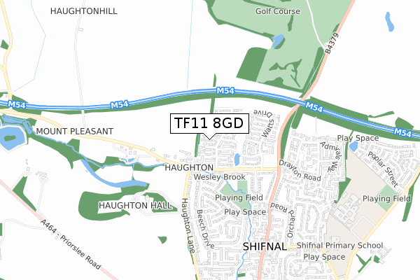 TF11 8GD map - small scale - OS Open Zoomstack (Ordnance Survey) TF11 8GD map - small scale - OS Open Zoomstack (Ordnance Survey)