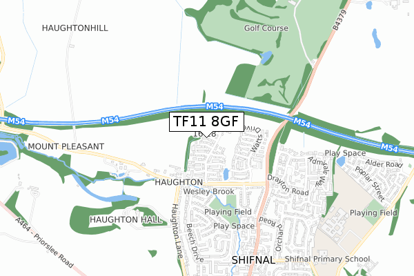 TF11 8GF map - small scale - OS Open Zoomstack (Ordnance Survey) TF11 8GF map - small scale - OS Open Zoomstack (Ordnance Survey)