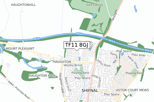 TF11 8GJ map - small scale - OS Open Zoomstack (Ordnance Survey) TF11 8GJ map - small scale - OS Open Zoomstack (Ordnance Survey)
