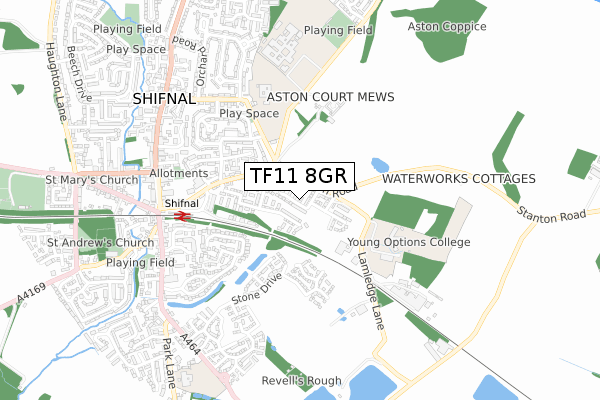 TF11 8GR map - small scale - OS Open Zoomstack (Ordnance Survey) TF11 8GR map - small scale - OS Open Zoomstack (Ordnance Survey)