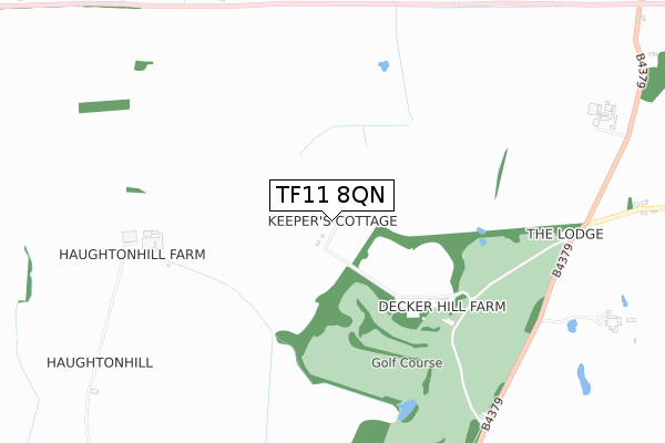 TF11 8QN map - small scale - OS Open Zoomstack (Ordnance Survey)