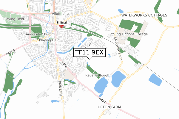 TF11 9EX map - small scale - OS Open Zoomstack (Ordnance Survey)