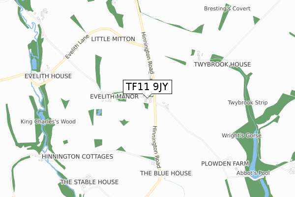 TF11 9JY map - small scale - OS Open Zoomstack (Ordnance Survey)