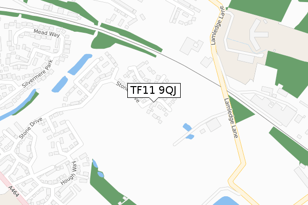 TF11 9QJ map - large scale - OS Open Zoomstack (Ordnance Survey)