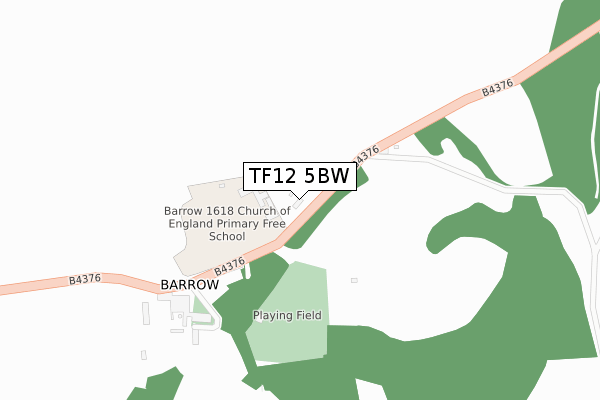 TF12 5BW map - large scale - OS Open Zoomstack (Ordnance Survey)