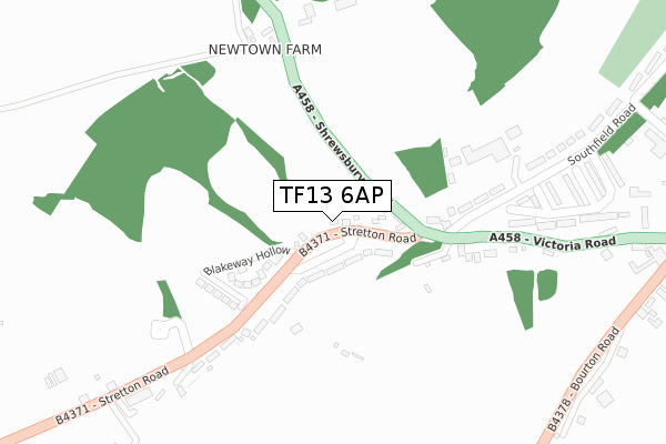 TF13 6AP map - large scale - OS Open Zoomstack (Ordnance Survey)