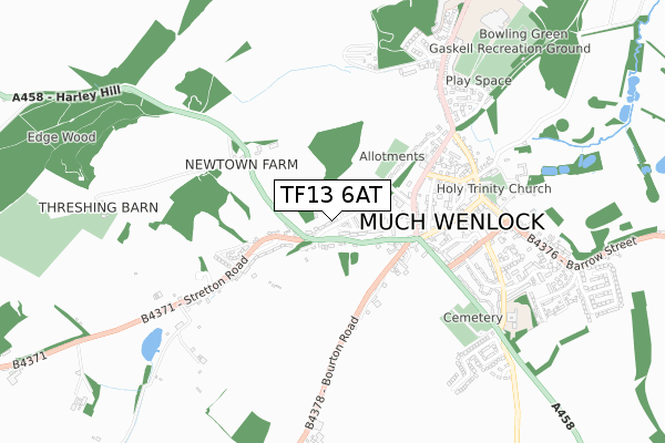 TF13 6AT map - small scale - OS Open Zoomstack (Ordnance Survey)