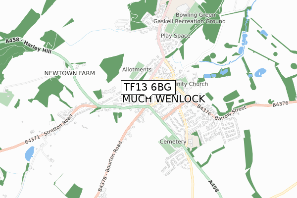 TF13 6BG map - small scale - OS Open Zoomstack (Ordnance Survey)