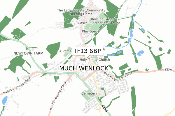 TF13 6BP map - small scale - OS Open Zoomstack (Ordnance Survey)