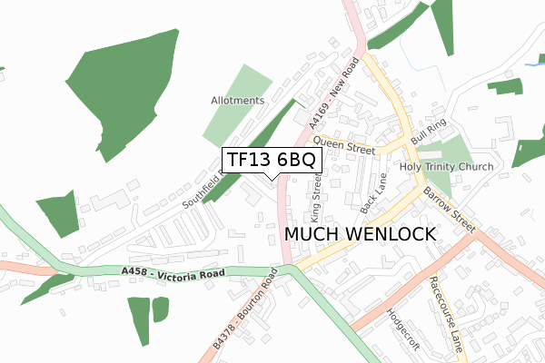 TF13 6BQ map - large scale - OS Open Zoomstack (Ordnance Survey)