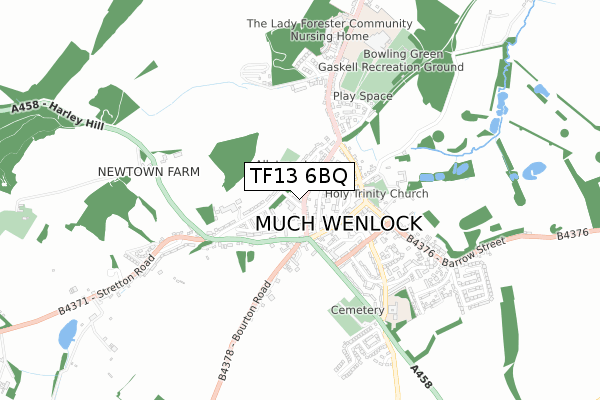 TF13 6BQ map - small scale - OS Open Zoomstack (Ordnance Survey)