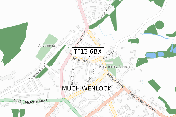 TF13 6BX map - large scale - OS Open Zoomstack (Ordnance Survey)