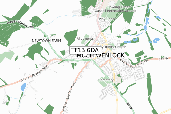 TF13 6DA map - small scale - OS Open Zoomstack (Ordnance Survey)