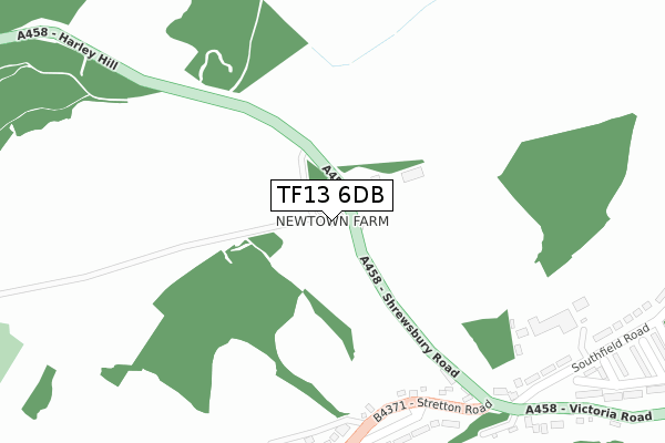 TF13 6DB map - large scale - OS Open Zoomstack (Ordnance Survey)