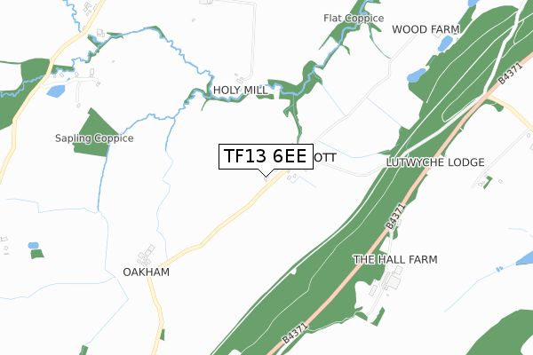 TF13 6EE map - small scale - OS Open Zoomstack (Ordnance Survey)