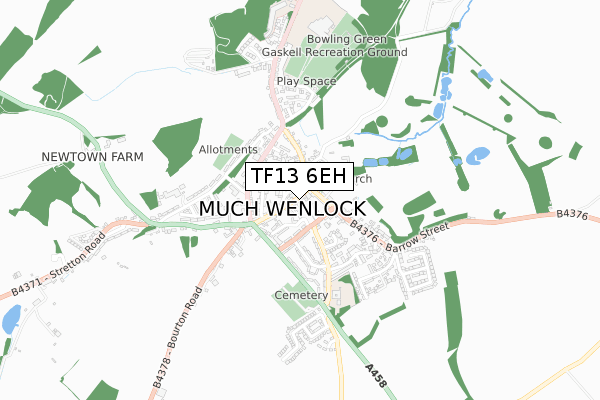 TF13 6EH map - small scale - OS Open Zoomstack (Ordnance Survey)