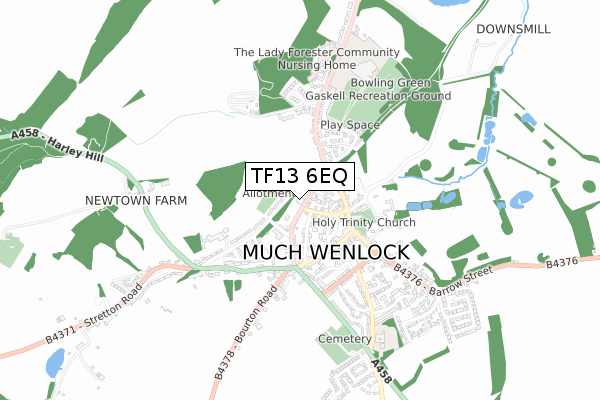 TF13 6EQ map - small scale - OS Open Zoomstack (Ordnance Survey) TF13 6EQ map - small scale - OS Open Zoomstack (Ordnance Survey)