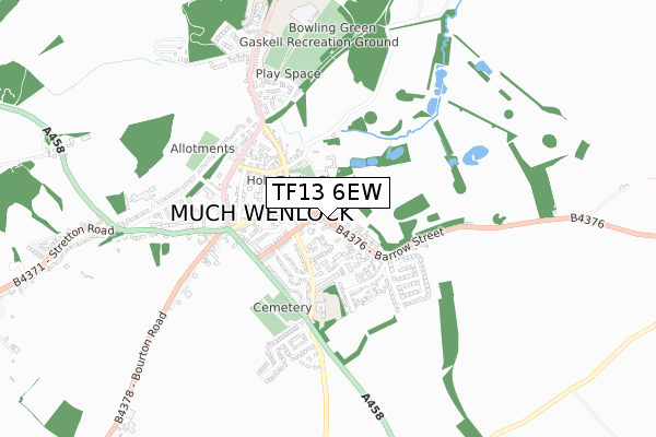 TF13 6EW map - small scale - OS Open Zoomstack (Ordnance Survey)