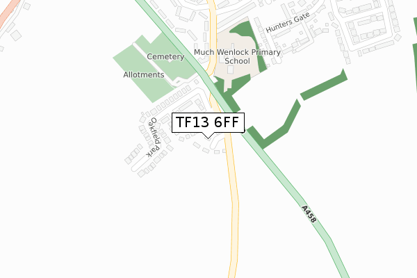 TF13 6FF map - large scale - OS Open Zoomstack (Ordnance Survey)