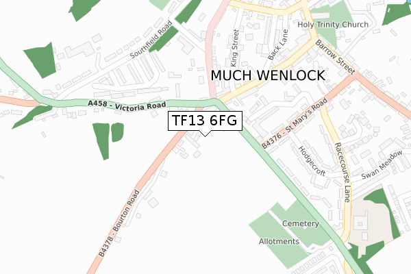 TF13 6FG map - large scale - OS Open Zoomstack (Ordnance Survey)