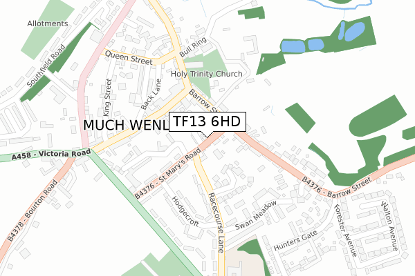 TF13 6HD map - large scale - OS Open Zoomstack (Ordnance Survey)