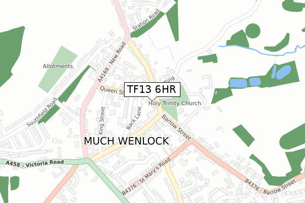 TF13 6HR map - large scale - OS Open Zoomstack (Ordnance Survey)