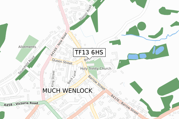 TF13 6HS map - large scale - OS Open Zoomstack (Ordnance Survey)