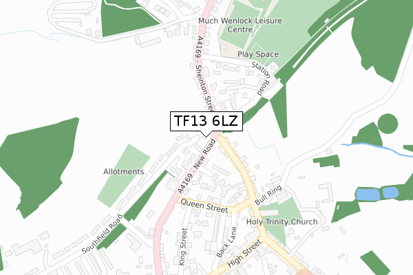 TF13 6LZ map - large scale - OS Open Zoomstack (Ordnance Survey)