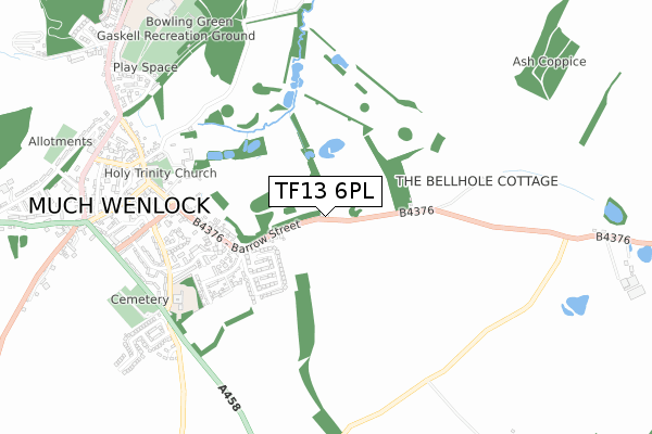 TF13 6PL map - small scale - OS Open Zoomstack (Ordnance Survey)