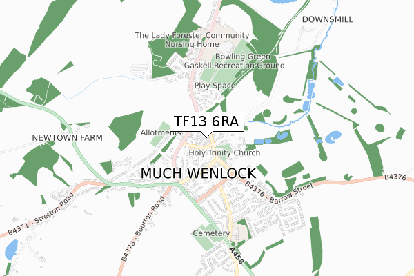 TF13 6RA map - small scale - OS Open Zoomstack (Ordnance Survey) TF13 6RA map - small scale - OS Open Zoomstack (Ordnance Survey)