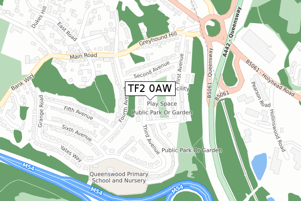 TF2 0AW map - large scale - OS Open Zoomstack (Ordnance Survey)