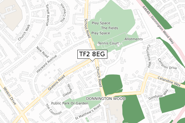 TF2 8EG map - large scale - OS Open Zoomstack (Ordnance Survey)