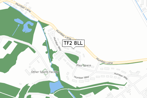 TF2 8LL map - large scale - OS Open Zoomstack (Ordnance Survey)