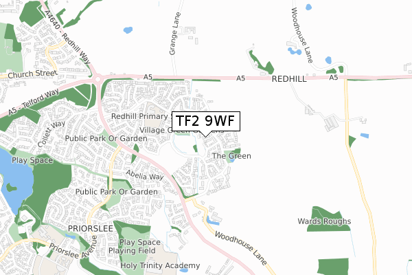 TF2 9WF map - small scale - OS Open Zoomstack (Ordnance Survey)